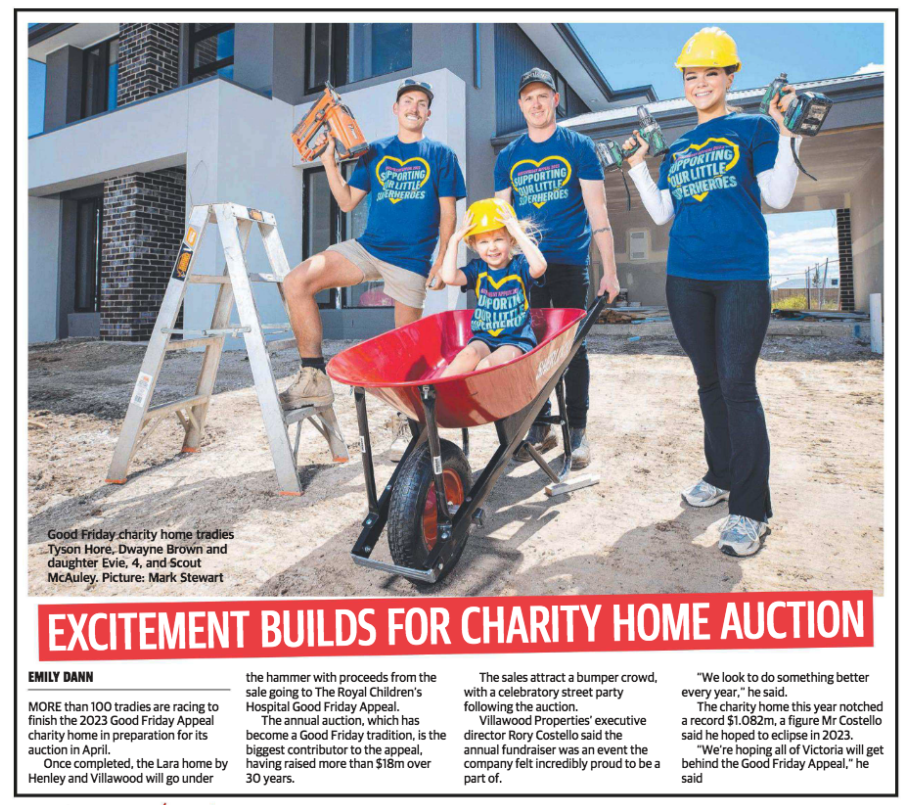 GFA Charity House Auction Heads for Coridale Villawood Properties